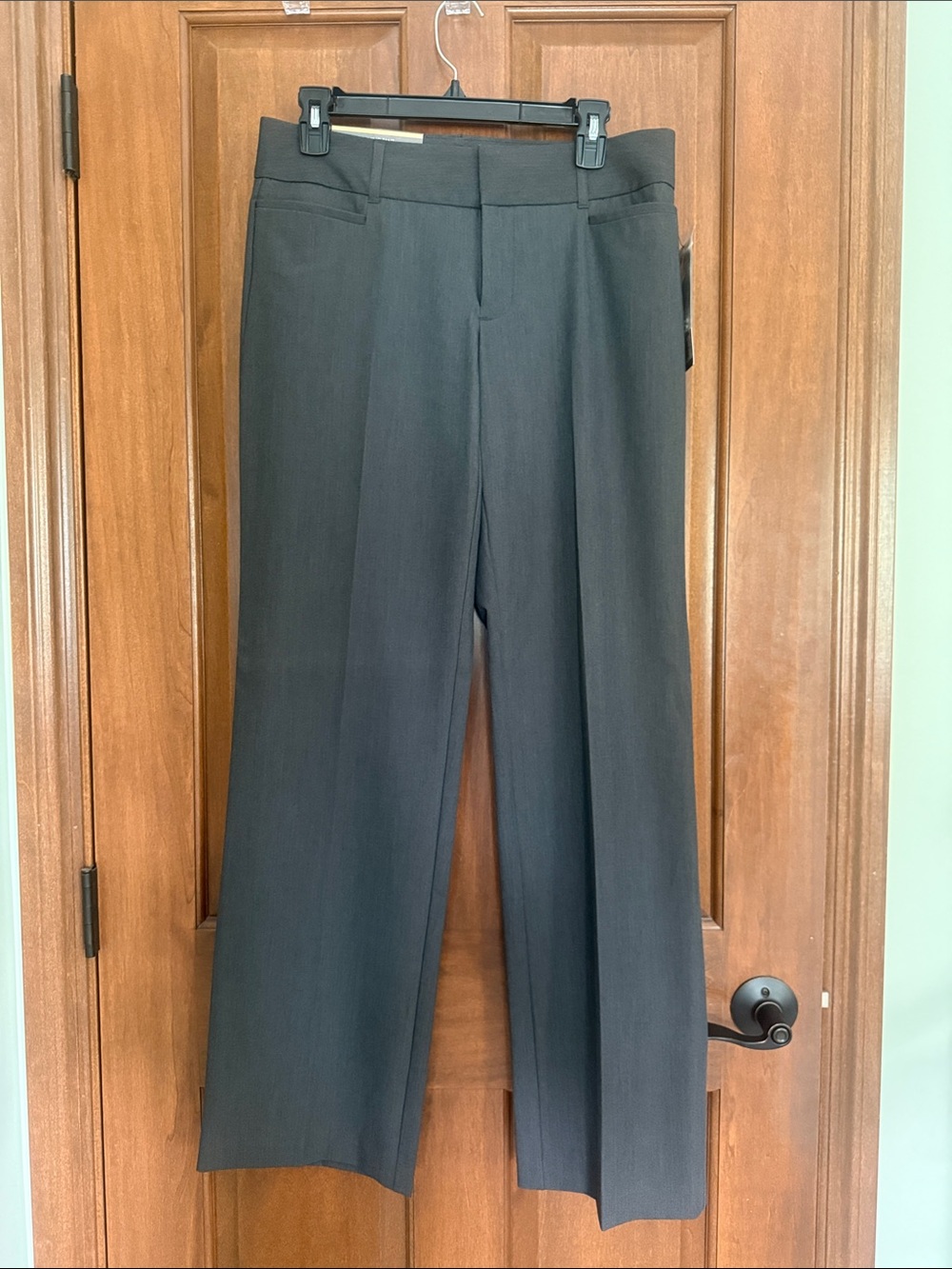 Daisy Fuentes Women's Straight-Leg Dress Trousers in Charcoal